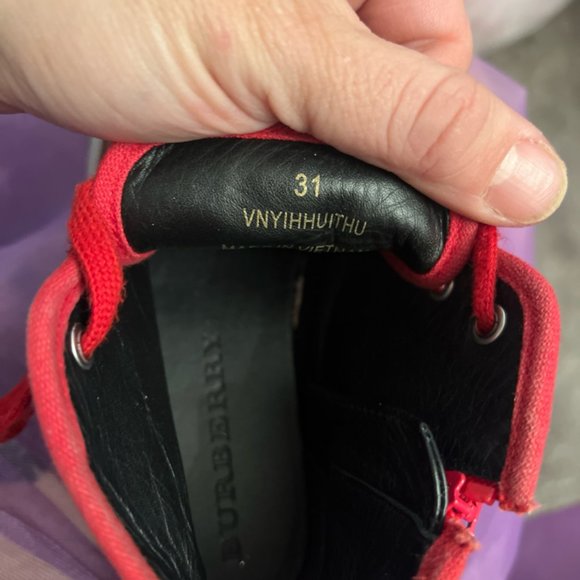 Girls Burberry High Tops Size 31= 13 - Picture 5 of 5